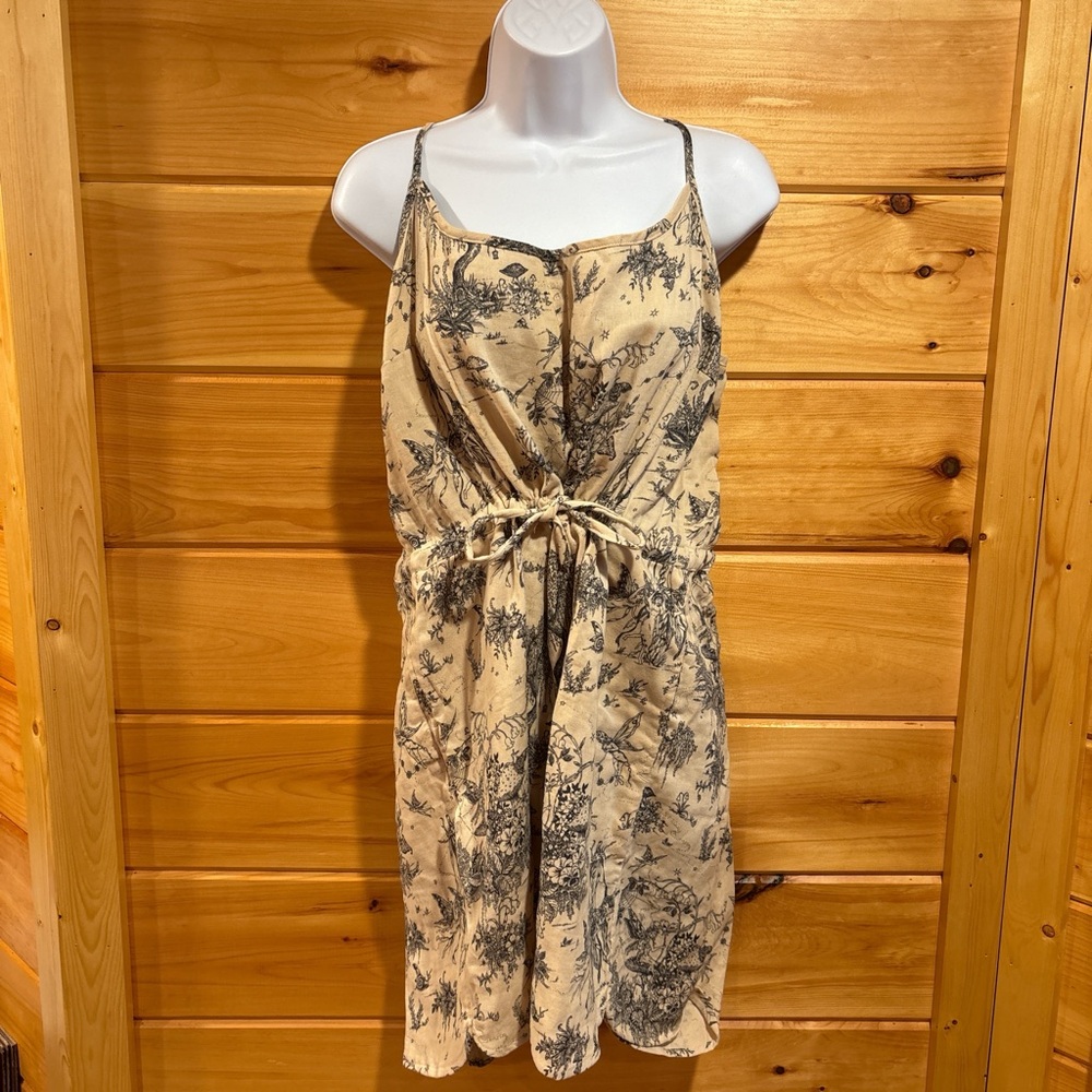 Cream Fairy Print Tie-Waist Romper